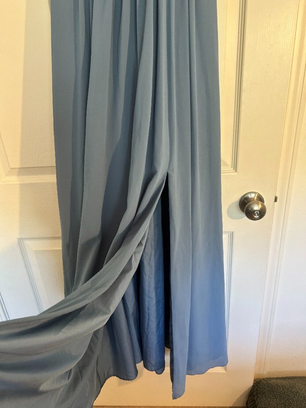Blue Tie-Strap Maxi Dress with Flowy Skirt - Picture 5 of 8